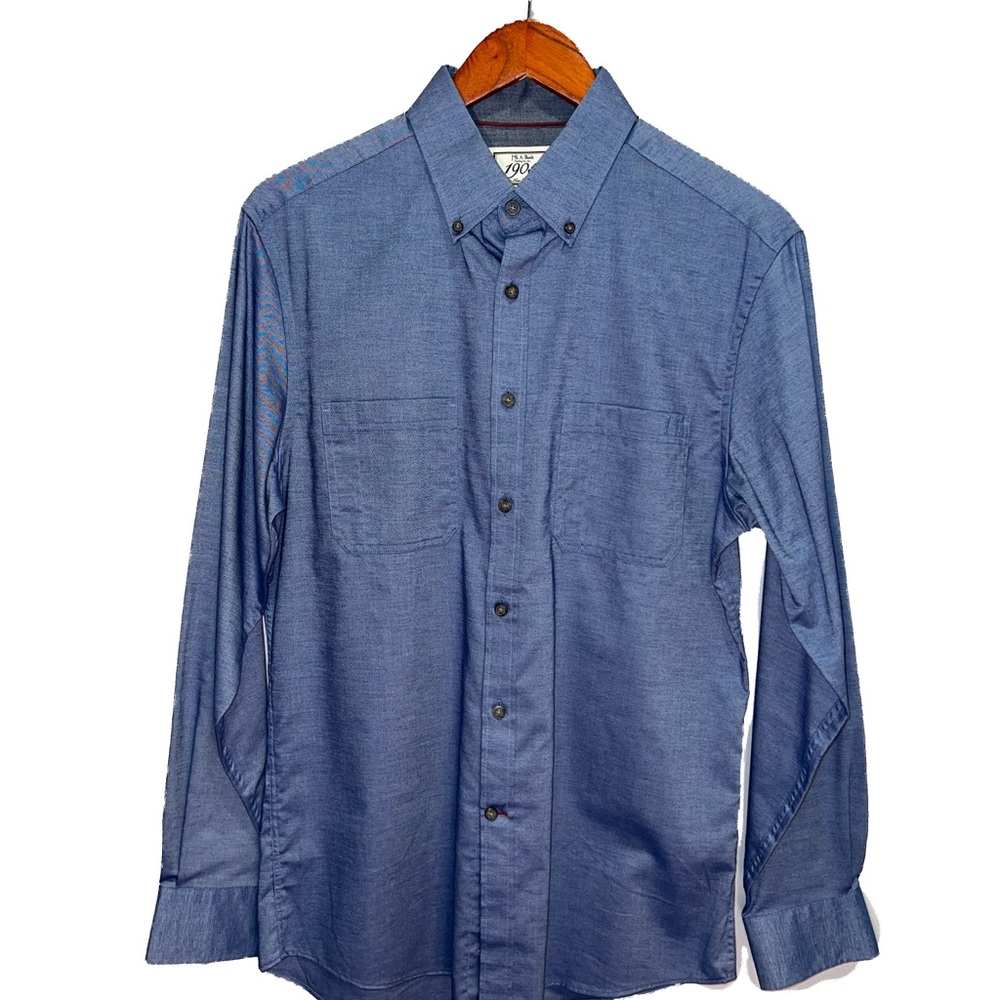 Men's Blue Button-Up Shirt